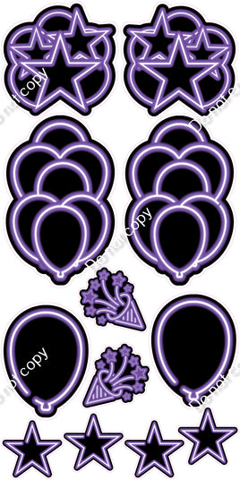 12 pc Purple NEON Flair Set