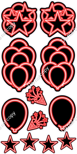 12 pc Red NEON Flair Set