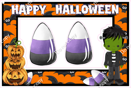 Happy Halloween - Frankenstein - Bats