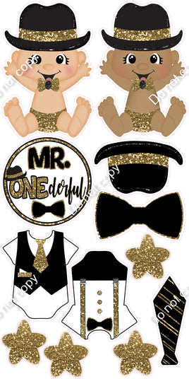 12 pc Gold Sparkle Mr ONEderful Theme0696