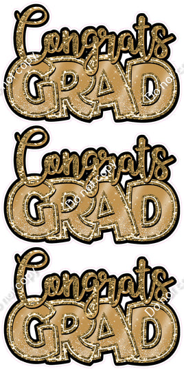 3 pc Congrats Grad Set - Gold