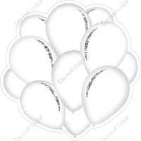 Flat - White Balloon Cluster w/ Variants