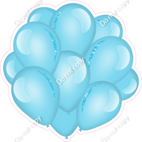 Flat - Baby Blue Balloon Cluster w/ Variants