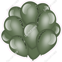 Flat - Sage Balloon Cluster w/ Variants