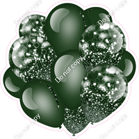 Bokeh - Hunter Green Balloon Cluster w/ Variants