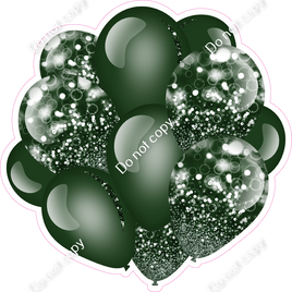 Bokeh - Hunter Green Balloon Cluster w/ Variants