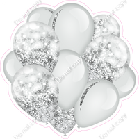 Bokeh - Light Silver Balloon Cluster w/ Variants