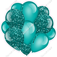 Sparkle - Teal Balloon Cluster w/ Variants