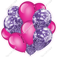 Bokeh - Purple & Hot Pink - Balloon Cluster w/ Variants