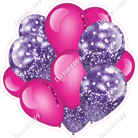 Bokeh - Purple & Hot Pink - Balloon Cluster w/ Variants
