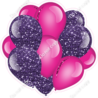 Sparkle - Purple & Hot Pink - Balloon Cluster w/ Variants
