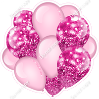 Bokeh - Baby Pink & Hot Pink - Balloon Cluster w/ Variants