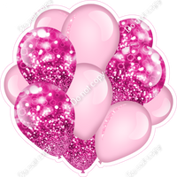 Bokeh - Baby Pink & Hot Pink - Balloon Cluster w/ Variants