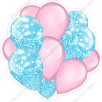 Bokeh - Baby Pink & Baby Blue - Balloon Cluster w/ Variants