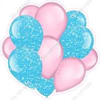 Sparkle Baby Pink & Baby Blue - Balloon Cluster w/ Variants
