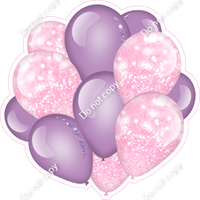 Bokeh - Baby Pink & Lavender - Balloon Cluster w/ Variants