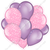 Sparkle - Baby Pink & Lavender - Balloon Cluster w/ Variants