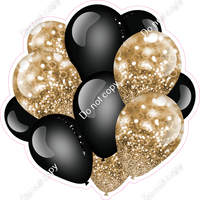 Bokeh - Gold & Black - Balloon Cluster w/ Variants