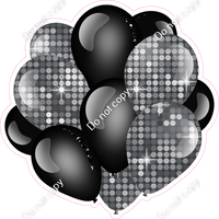 Disco - Silver & Black - Balloon Cluster w/ Variants