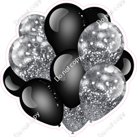 Bokeh - Silver & Black - Balloon Cluster w/ Variants