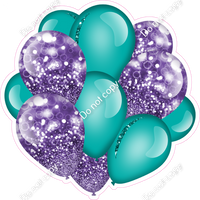 Bokeh - Purple & Teal - Balloon Cluster w/ Variants
