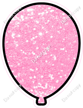 Sparkle - Baby Pink Outlined Balloon - Outlined