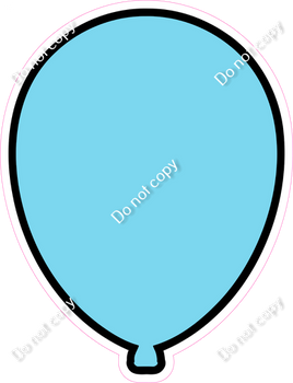 Flat - Baby Blue Balloon - Outlined