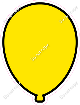 Flat - Yellow Balloon - Outlined