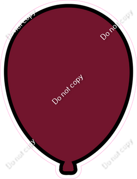 Flat - Burgundy Balloon - Outlined