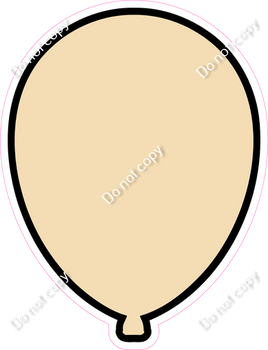 Flat - Champagne Balloon - Outlined