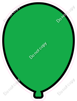 Flat - Green Balloon - Outlined
