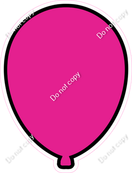 Flat - Hot Pink Balloon - Outlined
