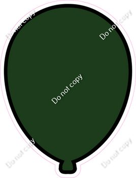 Flat - Hunter Green Balloon - Outlined