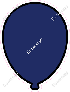 Flat - Navy Blue Balloon - Outlined