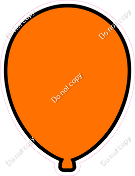 Flat - Orange Balloon - Outlined