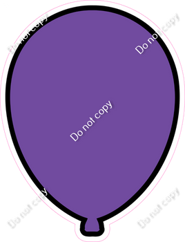 Flat - Purple Balloon - Outlined