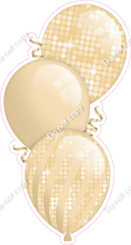 Disco - Champagne Triple Balloon Bundle