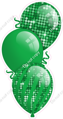 Disco - Green Triple Balloon Bundle