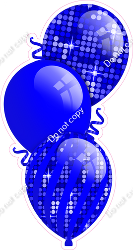 Disco - Blue Triple Balloon Bundle