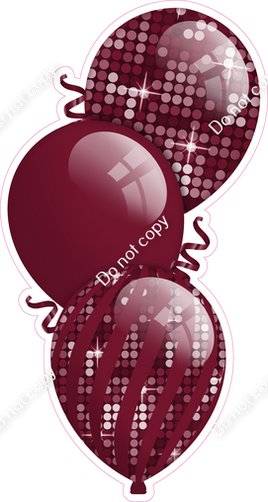Disco - Burgundy Triple Balloon Bundle