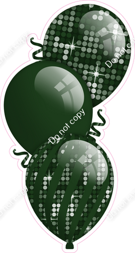 Disco - Hunter Green Triple Balloon Bundle
