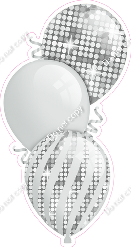 Disco - Light Silver Triple Balloon Bundle