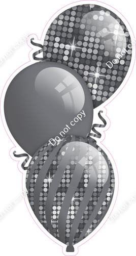 Disco - Silver Triple Balloon Bundle