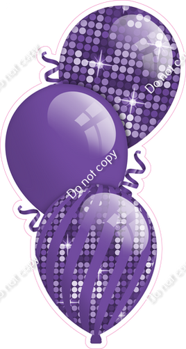 Disco - Purple Triple Balloon Bundle