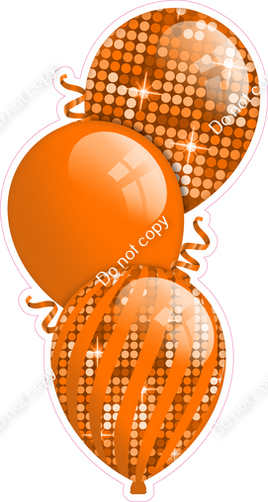 Disco - Orange Triple Balloon Bundle