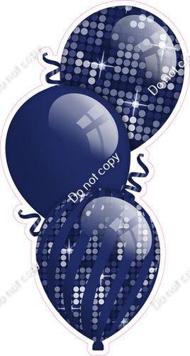 Disco - Navy Blue Triple Balloon Bundle