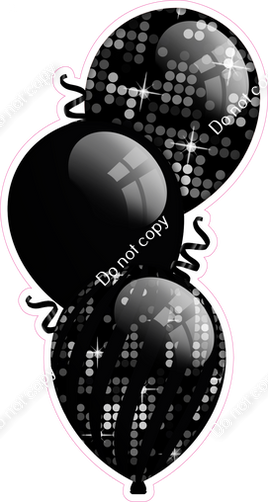 Disco - Black Triple Balloon Bundle