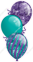 Disco - Teal & Purple Triple Balloon Bundle