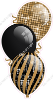 Disco - Black & Gold Triple Balloon Bundle