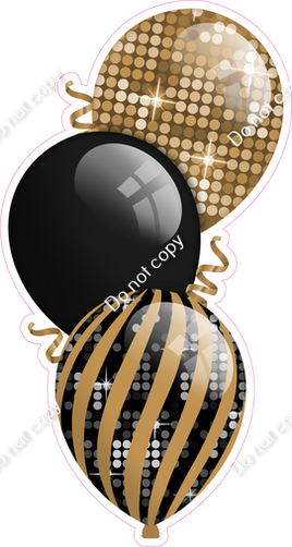 Disco - Black & Gold Triple Balloon Bundle